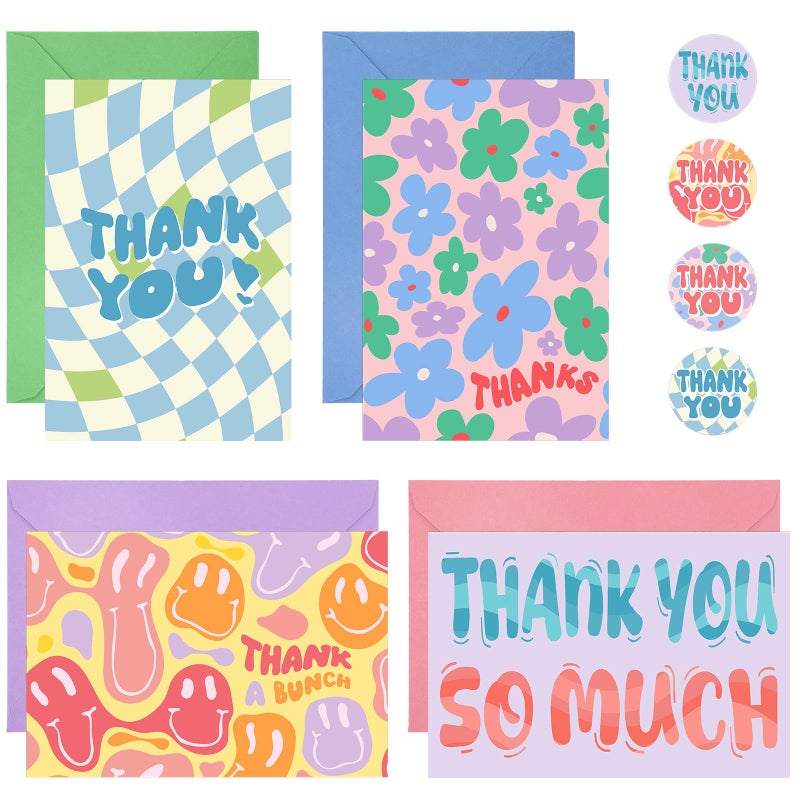 Thboxes 36 Pack Thank You Cards with Envelopes, 4x6 Inch Thank You Cards with Envelopes & Stickers, Cute Greeting Card for Birthday, Wedding, Baby Shower, Bridal Shower, Thanksgiving, Christmas - Image 1